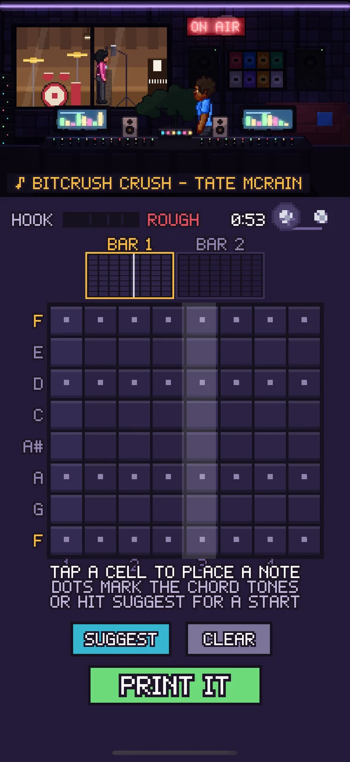 The studio hook builder mini game