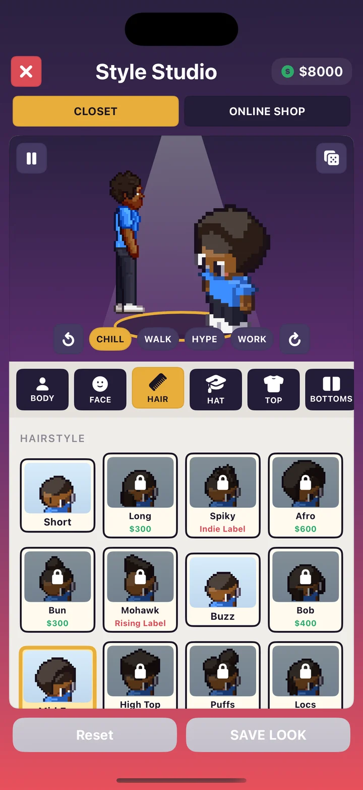 The Style Studio character customizer